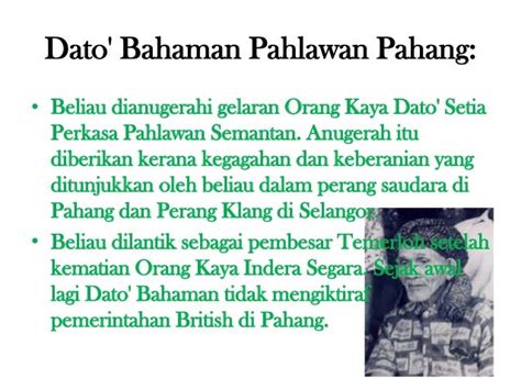biodata Dato Bahaman